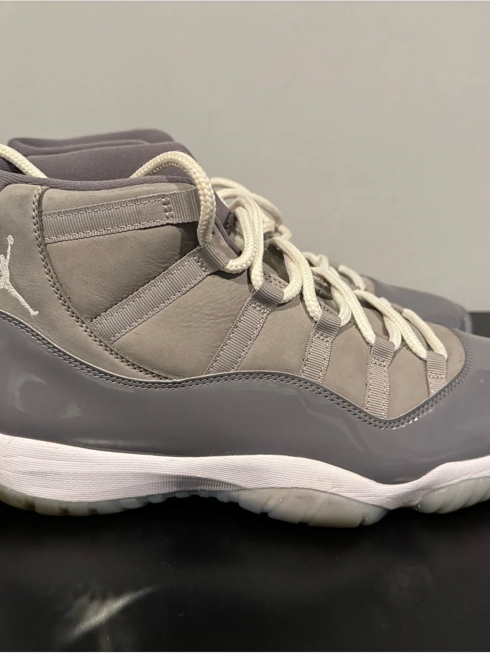 Jordan Men's Gray and White High-Top Sneakers